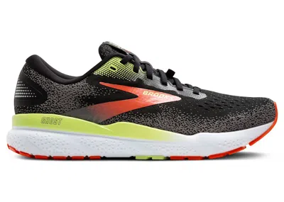 Pre-owned Brooks Men's  Ghost 16 Goretex Sneakers In Black/mandarin Red/green