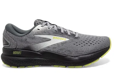 Pre-owned Brooks Men's  Ghost 16 Sneakers In Primer/grey/lime