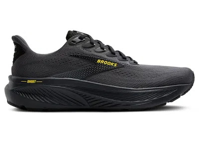Pre-owned Brooks Men's  Ghost 17 Sneakers In Ebony/black/yellow In Multi