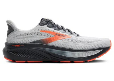 Pre-owned Brooks Men's  Ghost 17 Sneakers In Oyster Mushroom/orange/ebony