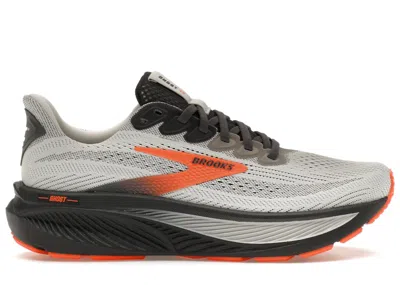 Pre-owned Brooks Men's  Ghost 17 Sneakers In Oyster Mushroom/orange/ebony In Multi