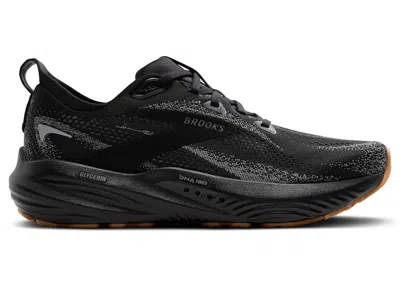 Pre-owned Brooks Men's  Glycerin 22 Sneakers In Black/primer Grey/biscuit
