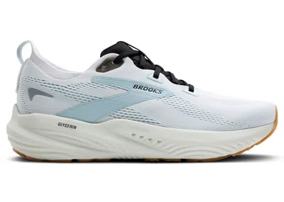 Pre-owned Brooks Men's  Glycerin 22 Sneakers In Bright White/winter Sky Blue/black