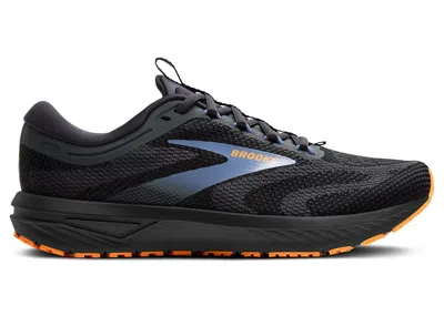 Pre-owned Brooks Men's  Revel 7 Sneakers In Black/country Blue/orange In Multi