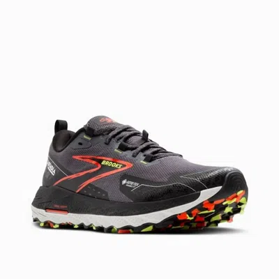 Brooks Men's Cascadia 18 Gtx Running Shoes In Blackened Pearl/black/tomato In Multi