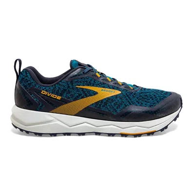 Brooks Men's Divide Shoe In Lagoon/navy/goldenrod In Multi