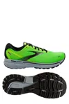 Brooks Men's Ghost 14 Running Shoes - D/medium Width In Green Gecko/blue/black In Black/nightlife/blue