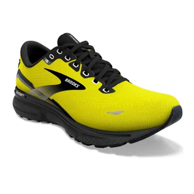 Brooks Men's Ghost 15 Running Shoes - D/medium Width In Nightlife/black/ebony In Yellow
