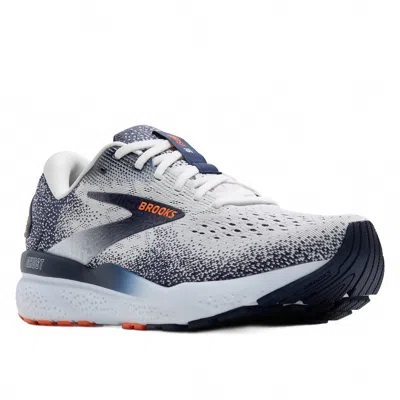 Brooks Men's Ghost 16 Road Running Shoes In White/peacoat/orange In Multi