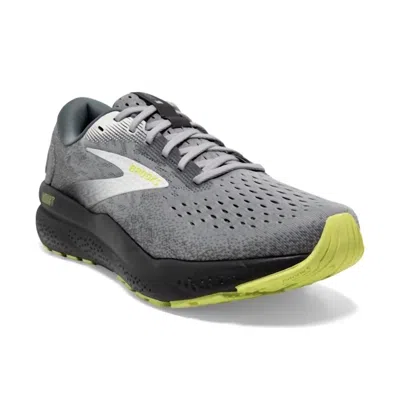 Brooks Men Ghost 16 Running Athletic Shoes In Primer/grey/lime In Multi