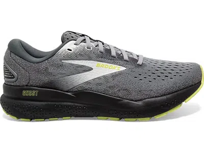 BROOKS MEN'S GHOST 16 SHOES - WIDE 2E IN PRIMER/GREY/LIME