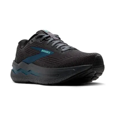 BROOKS MEN'S GHOST MAX 2 SHOES - MEDIUM WIDTH IN EBONY/COCKATOO/BLUE SAPPHIRE