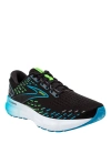 BROOKS MEN'S GLYCERIN 20 RUNNING SHOES - D/MEDIUM WIDTH IN BLACK/HAWAIIAN OCEAN/GREEN