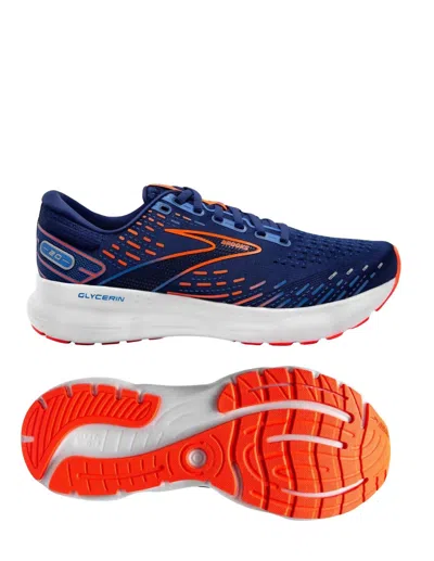 Brooks Men's Glycerin 20 Running Shoes In Blue Depths/palace Blue In Multi