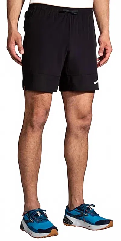Brooks Men's High Point 7" 2-in-1 Running Short In Black In Multi