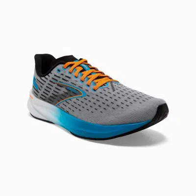 BROOKS MEN'S HYPERION SHOES IN GREY/ATOMIC BLUE/SCARLET
