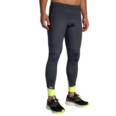 Brooks Mens Run Visible Tight In Asphalt/nightlife In Blue