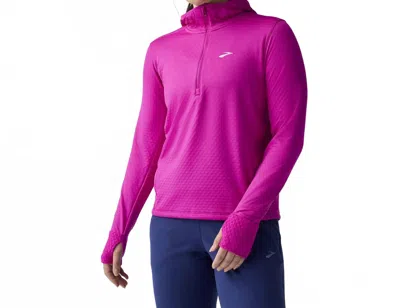 Brooks Notch Thermal Hoodie In Magenta In Pink