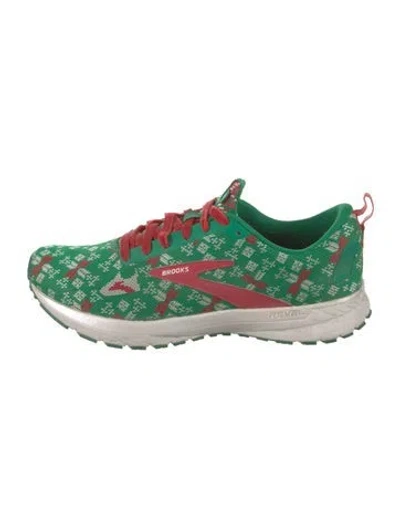 Pre-owned Brooks Patterned Athletic Sneakers In Green
