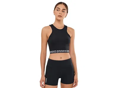 Brooks Pr Elite Crop Tank Women's Clothing Black/white: Md (us Women's 8-10)