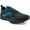 Brooks Revel 5 Hybrid Running Shoe In Black/ebony/crystal Teal