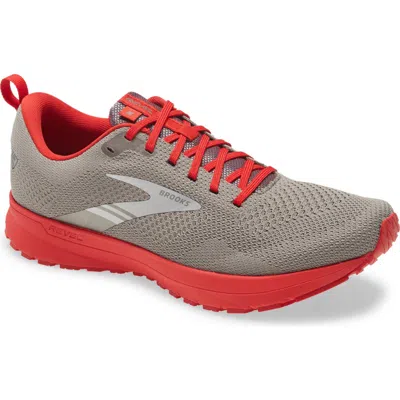 Brooks Revel 5 Hybrid Running Shoe In Grey/red