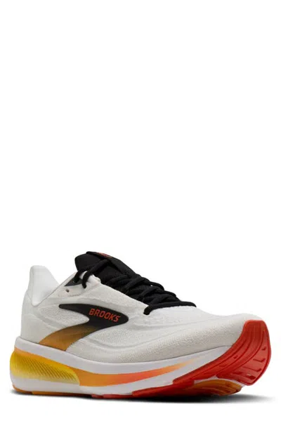 Brooks Revel 9 Running Shoe In White/orange/black