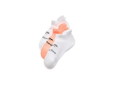 Brooks Run-in No Show 3-pack No Show Socks Shoes Cyber Peach/white/white: Md (us Men's Shoe 6-8.5 - Women's In Orange