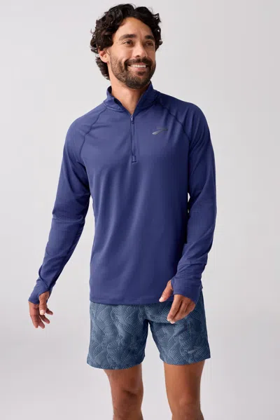 Brooks Running Men's Dash 1/4 Zip 3.0 In Blue