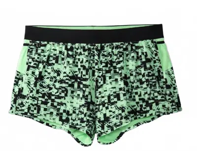 Brooks Sherpa 3" Split Short In Neo Green Starting Line Print