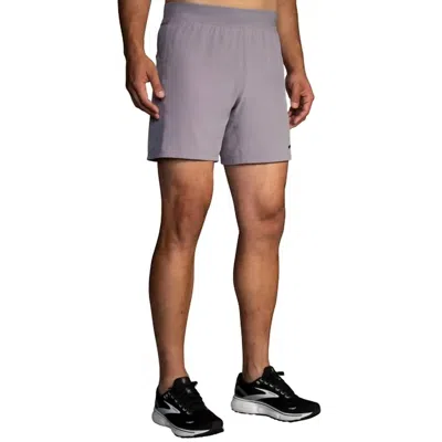 Brooks Sherpa 7" Shorts In Frosted Lead In Purple