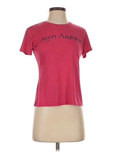 Pre-owned Brooks Short Sleeve T-shirt In Burgundy