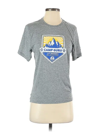 Pre-owned Brooks Short Sleeve T-shirt In Gray