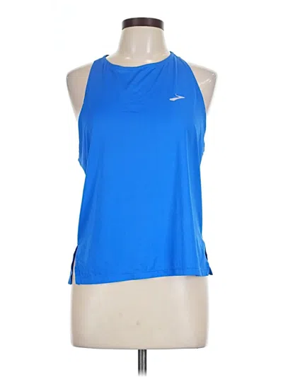 Pre-owned Brooks Sleeveless Top Blue Halter Neckline Tops