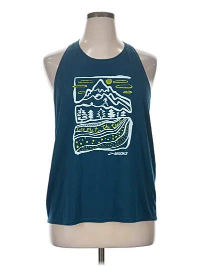 Pre-owned Brooks Sleeveless T-shirt In Blue