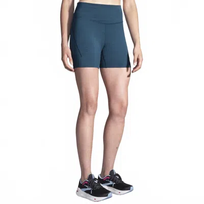 Brooks Spark 5" Short Tight In Ocean In Multi