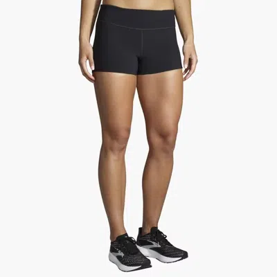 Brooks Speedwork Short Tight Women's Large Black 4-way Stretch Activewear Erk805