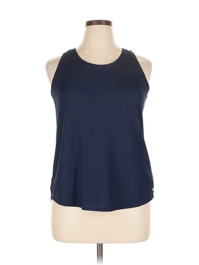 Pre-owned Brooks Tank Top Blue Halter Neckline Tops