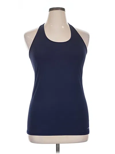 Pre-owned Brooks Tank Top Blue Halter Neckline Tops