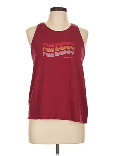 Pre-owned Brooks Tank Top Burgundy Halter Neckline Tops