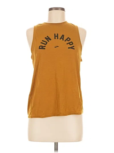 Pre-owned Brooks Tank Top Gold Halter Neckline Tops