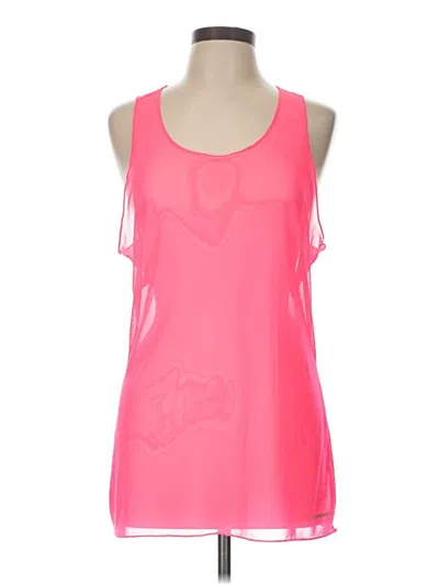 Pre-owned Brooks Tank Top Pink Halter Neckline Tops