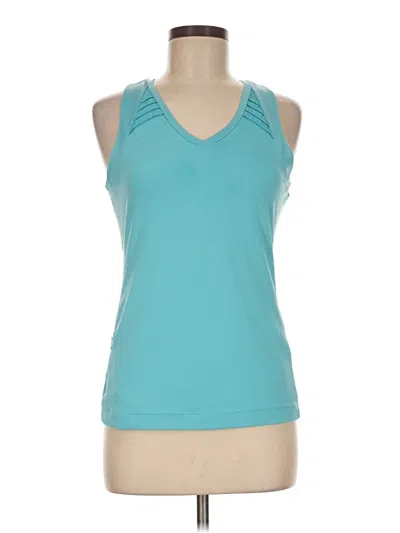 Pre-owned Brooks Tank Top Teal Halter Neckline Tops
