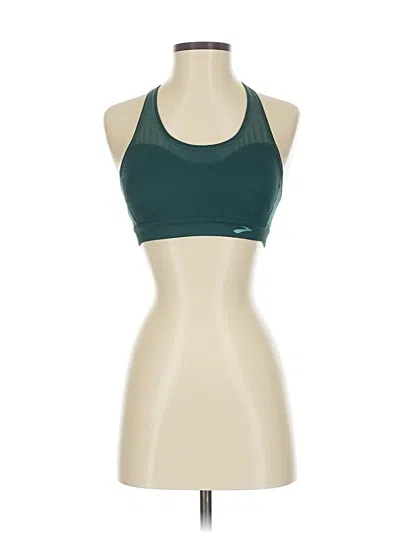 Pre-owned Brooks Tank Top Teal Halter Neckline Tops In Blue