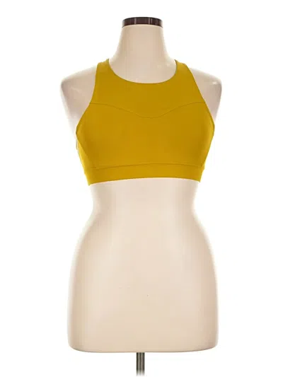 Pre-owned Brooks Tank Top Yellow Halter Neckline Tops
