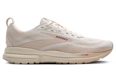 Pre-owned Brooks Trace 4 (women's) Sneakers In Coconut Milk/almond/purple
