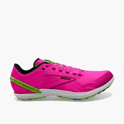Brooks Unisex Draft Xc Running Shoes In Pink Glo/green/black In Animal Print