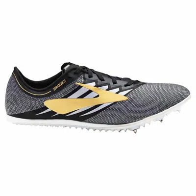 Brooks Unisex Elmn8 V4 Athletic Shoes In Black And Gold In Multi