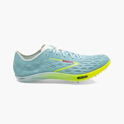 Brooks Unisex Wire 8 Long Distance Spike Shoes In Blue Glow Nightlife Red In Gray