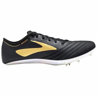 Brooks Unisex Qw-k V3 Sprint Spike Shoes In Black Gold In Multi